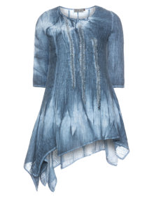 Zele Asymmetrical linen shirt Blue